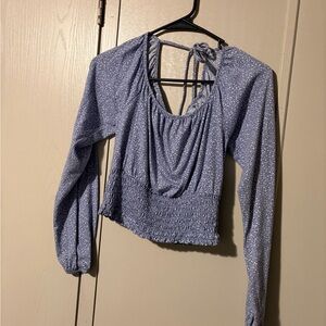 Blue Smocked Women's Top